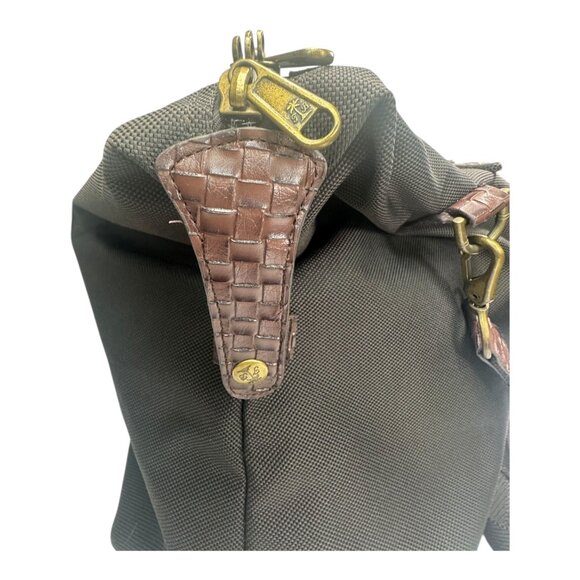 Tommy Bahama Carry-On/Beach Canvas Brown Duffle Tote Bag Leather Bag Paradise - Picture 4 of 12